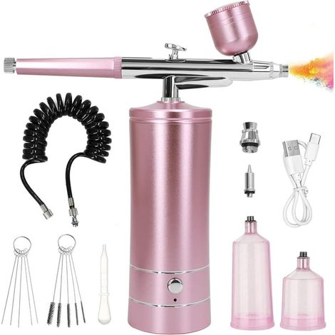 Tragbares Elektrisches Spritzpistolen-set, Geeignet Für Malerei, Tattoo, Nail Art Und Kuchen, Rosa