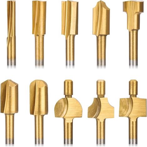 Fräser-set - 10-teiliges Fräser-set - Mini-fräser-set - 1/8" (3 Mm) - Hss - Holzbearbeitung - Zubehör-set Für Multiwerkzeuge, Geeignet Für Dremel-multitools - 10-teiliges Fräser-set