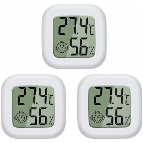 Hygrometer 3 Stück Mini Lcd Digitalthermometer Für Babyzimmer, Wohnzimmer, Büro, Kühlschrank, Innen-thermometer Und Hygrometer