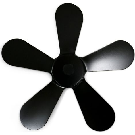 Ofenventilator Mit 5 Flügeln, Aus Aluminiumlegierung, Für Eine Bessere Heißluftzirkulation, Kompatibel Mit Vielen Modellen Und Einfach Am Schornstein Zu Installieren (schwarz)