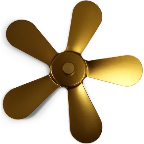 Ventilatorflügel Für Ofen, 5 Flügel, Aluminiumlegierung, Verbessert Die Heißluftzirkulation, Breite Kompatibilität, Einfache Installation Für Kamin (gold)