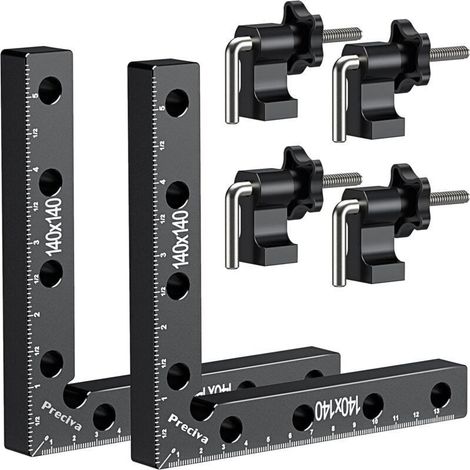 90-grad-ausrichtblock, Rechtwinkliger Klemmhalter Aus Aluminiumlegierung, Holzbearbeitungswerkzeuge (14 Cm/5,5")