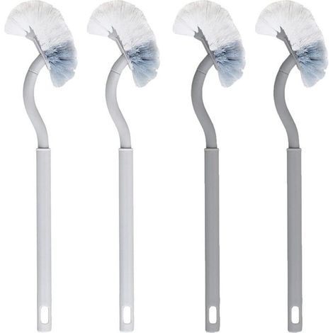 4er-set Gebogene Toilettenbürsten, Doppelseitige Reinigungs-toilettenbürste, Toilettenbürste Mit Längerem Griff, Entfernende Reinigungsbürste Für Den Unteren Bereich Der Toilette