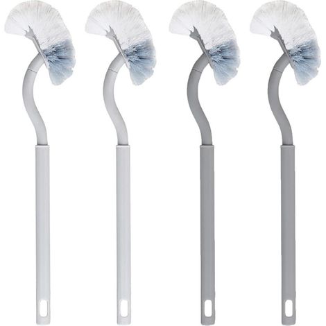 4er Set Gebogene Wc-bürsten, Doppelseitige Toilettenbürste Zur Reinigung, Wc-bürste Mit Längerem Griff, Wc-reinigungsbürsten Zur Fleckenentfernung, Untere Wc-bürste