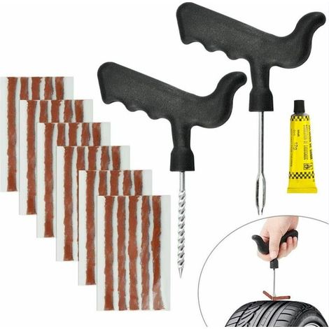 30 Stück Reifenreparatur-stecker Aus Naturkautschuk, 6 Mm X 10 Cm, Reifenreparaturset Für Auto Und Motorrad Mit 2 Einsetzwerkzeugen, Schlauchloses Reparaturkit Für Motorrad, Auto, Lkw Und Traktor