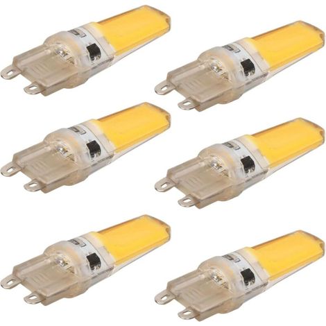 Led G9 Glühbirne, Professionelle Dimmbare Cob G9 Ersatzlampe, 360° Abstrahlwinkel Für Wand- Und Tischlampen, 6er Pack (warmweiß 3000k)