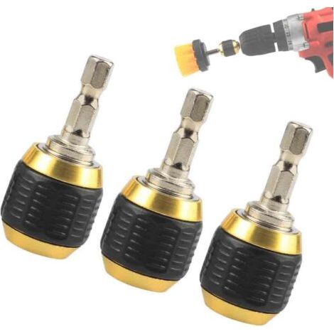 3 Stück Bohrfutteradapter Mit Versenkbarem Sechskantschaft, Schlüssellos, 60 Mm Schnellwechsel-bohrfutter