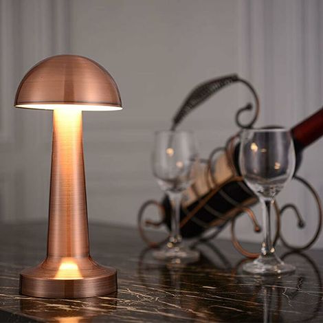Bar Led Tischlampe, Usb Wiederaufladbar, Kabellos, Touch-steuerbar, Dimmbar, Schreibtischlampe Für Hotel, Restaurant, Zum Lesen, Nachttisch, Café, Boutique, Nachtlicht, Bronze