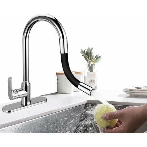 Andere Armaturzubehörteile, Flexible 360°-wasserhahnverlängerung – Für Badezimmer Und Outdoor-küche (schwarz), Gesamtlänge (30 Cm)