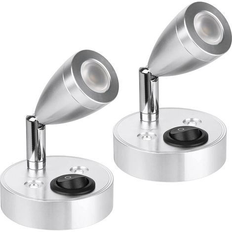 Led-leselampe, 12 V, 3 W, Für Den Innenbereich Von Wohnmobilen, Drehbare Wandlampe Für Das Nachttischlicht Mit 180° Drehung, Warmweißes Licht 3000 K Für Wohnmobile, Campingwagen, Karavans Und Boote (2