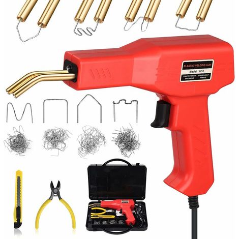 50w Kunststoffschweißer, 2-in-1 Reparaturset Für Kunststoff Mit 200 Klammern & 7 Schweißstäben, Kunststoffschweißgerät Zur Reparatur Von Autostoßstangen