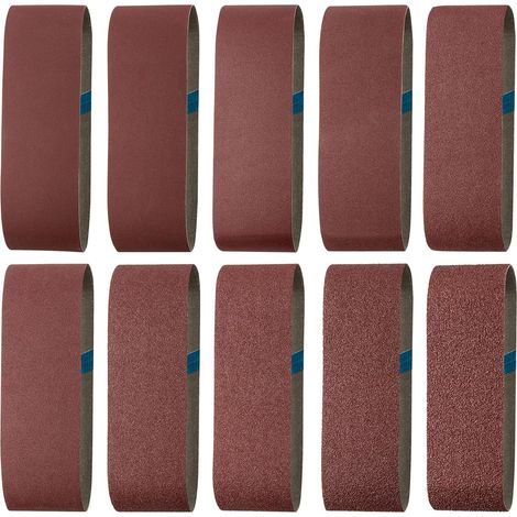 Schleifband 75 X 533 Mm, 2 X 40/60/80/100/120/150/180/240/320/400 Gratises Correctaires/moyennes/fines/fines, Zum Polieren Und Entstauben, Ideal Für Holz (20 Stück)