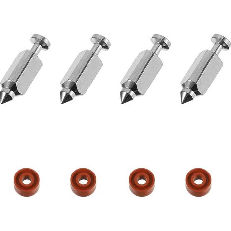 Healifty 4er-set Vergaser-nadelventile Aus Stahl Mit Gummidichtungen, Kompatibel Mit Rasenmähern Und Motor 398188, Präzise Ersatzteile Für Die Vergaserwartung Von Rasenmähern