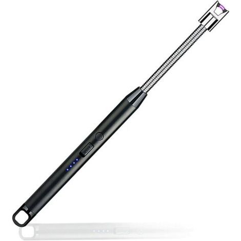 Allume Elektrische Kerze, Usb Wiederaufladbares Elektrisches Feuerzeug, Elektronisches Lichtbogenfeuerzeug Mit 360º Flexiblem Windschutz, Schwarz Für Business