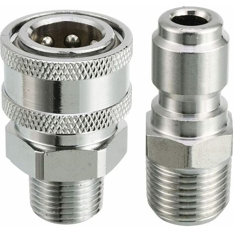 Schnellanschluss-adapter-set Für Hochdruckreiniger, 9,5 Mm Außengewinde, 5000 Psi 3/8'' Schnellkupplungs-set - Liaiki