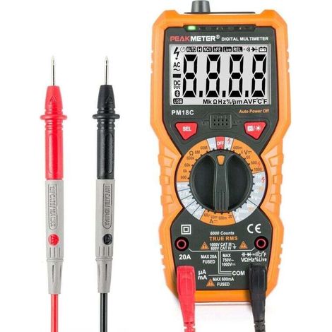 Digitales Multimeter Pm18c Ac/dc Elektrischer Digitaltester Automatisches Berührungsloses Voltmeter Amperemeter Ohmmeter Spannungsdetektor Haltefunktion Mit Hintergrundbeleuchtung