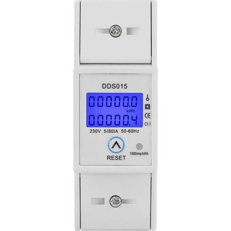 Energiezähler Einphasig Mit Hintergrundbeleuchtung, Rücksetzbar 5-80a 230v 50hz Dds015