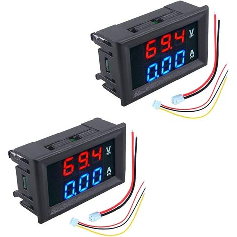 2 Stück 0,28" Digitales Voltmeter Amperemeter Dc 0-100v 10a Dual-panel Led-anzeige 3-stellig Ampere Spannung Strom Volt Amperemeter Tester (rot-blau)
