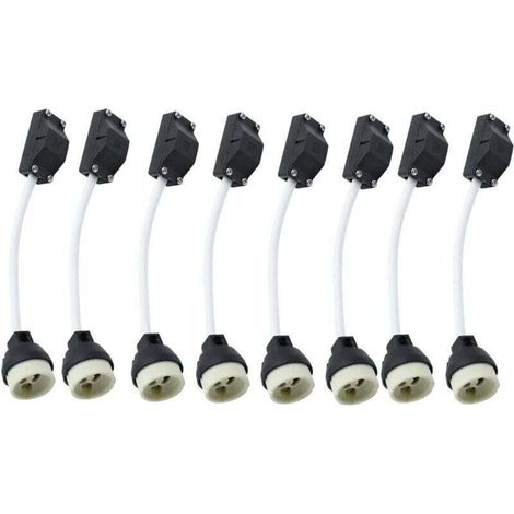 10er-pack Keramik-gu10-fassungen Mit Kabelanschluss 2 A 250 V, Gu10-sockeladapter Mit Isoliertem Kabel Für Led-lampen, Cfls Und Halogenlampen, Geeignet Für Einbau-downlights