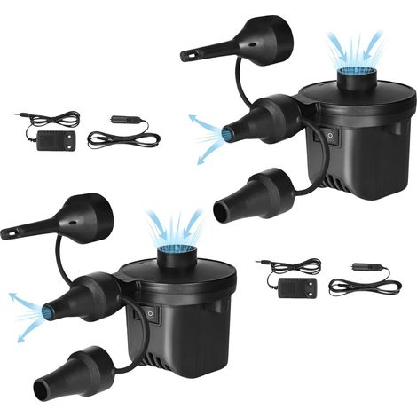 Elektrische Luftpumpe Für Pools. Aufblas- Und Entlüftungsgerät Für Tragbare Matratzen. Pumpen Für Matratzen, Schwimmringe, Vakuumverpackungen Mit 3 Düsen. Kompressor 240v Ac / 12v Dc.