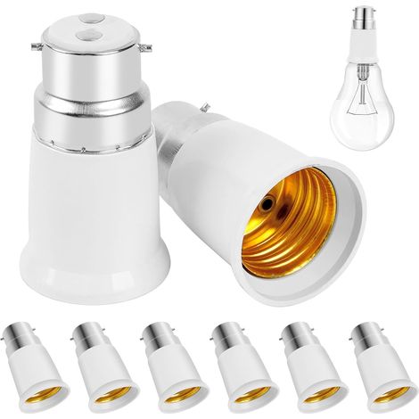 8 Stück Adapter B22 Auf E27, Sockelumrüster Von Bajonett B22 Auf E27 Für Led-, Glüh-, Halogen- Und Cfl-lampen, 0-220v, Fassungadapter Für Haushaltsbeleuchtung