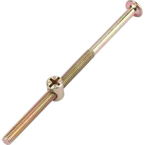 M6 X 80mm Holzschraube, 10er-pack M6 Möbelmuttern Verzinkt Mit Kreuzschlitzmuttern Für Kinderbett, Etagenbett Und Babybett (m680mm)