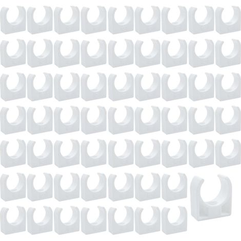 Kunststoff-rohrschellen – 60 Stück U-halter Für Ppr-rohre, Für Sanitär- Und Rohrleitungsinstallationen, Schrauben Nicht Enthalten (innendurchmesser 20 Mm)