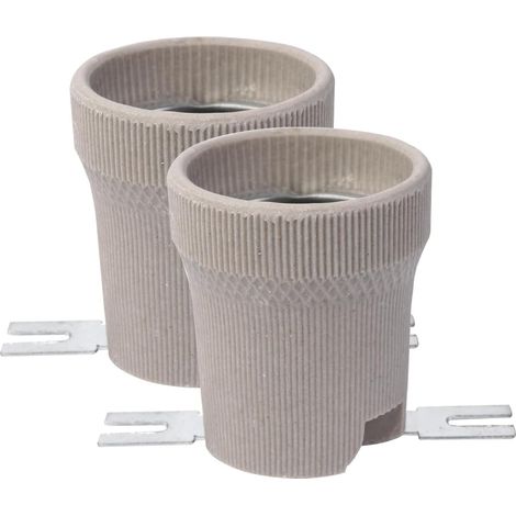 2er-set E27-fassungen Aus Keramik Für Led, Cfl Und Halogenlampen, Sockel E27