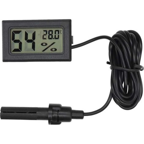 Digitaler Thermometer Und Hygrometer, Mini-sonde Für Inkubator, Aquarium, Büro, Schwarz, 4,8 X 2,8 X 1,5 Cm