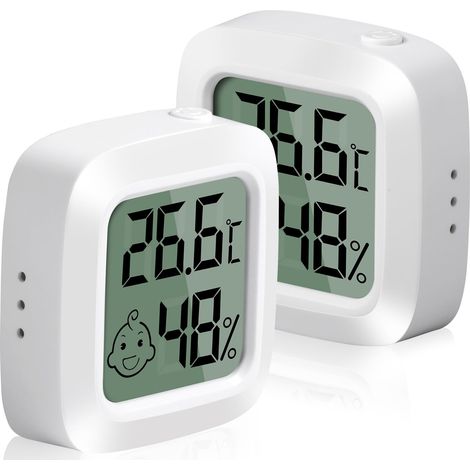 2 Stück Kleine Digitale Innen-thermometer Und Hygrometer Mit Hoher Präzision Und Komfortanzeige – Für Büro, Babyzimmer, Garderobe
