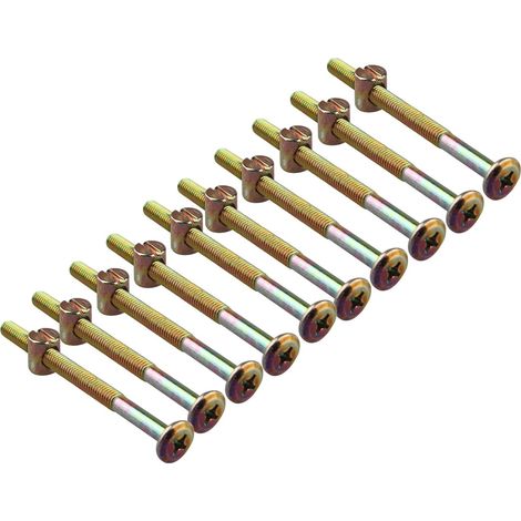 10 Stück Holzmöbel Babybett Wiege Bett Stuhl Allen-schraube Mit Schlitz Und Kugelkopf-muttern M6 X 80 Mm