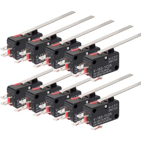 10 Stück V-153-1c25 Mikroschalter Endschalter Momentan Hebelarm Mit Langem Geradem Scharnier Spdt Schnappschalter Für Arduino