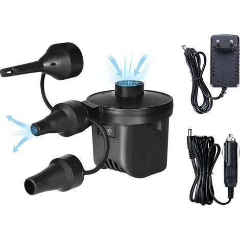 Elektrische Luftpumpe Für Pools. Aufblas- Und Absauggerät Für Tragbare Matratzen. Pumpen Für Matratzen, Schwimmhilfen, Vakuumverpackungen, Mit 3 Düsen. Kompressor 240v Ac / 12v Dc.