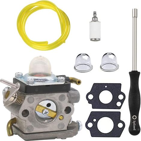 Vergaser Mit Einstellwerkzeug Und Kraftstoffleitung-primerbirne Für Rasenmäher, Ersatz Für Husqvarna 122hd45 122hd60, Ersatz Für Jonsered Ht2218 Ht2223t