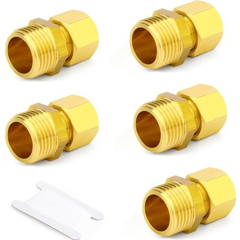 2 Stück Messing-kompressionsfitting, 8 Mm Rohr X 1/4" Bsp Männlich, Gerader Anschluss, Für Kupfer-, Kunststoff- Und Aluminiumrohre