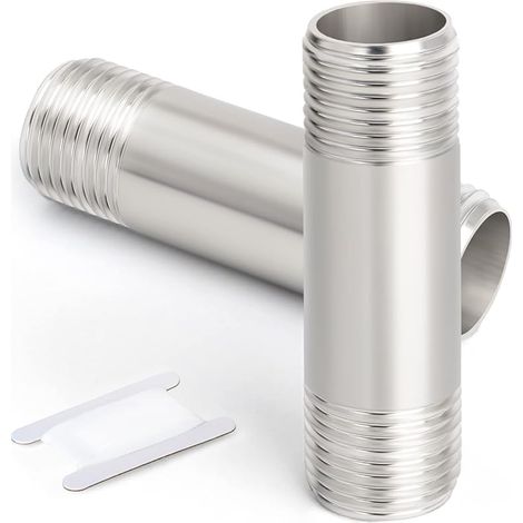 2 Stück 50 Mm 3/8" X 3/8" Bsp Außengewinde Nippel Gusseisen Rohr 304 Edelstahl Rohrverschraubungen
