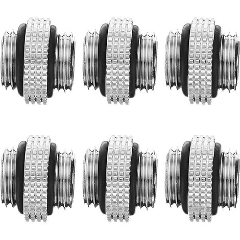 Satz Von 6 Mini-verlängerungen G1/4" Männlich Auf Männlich, Silberfarben