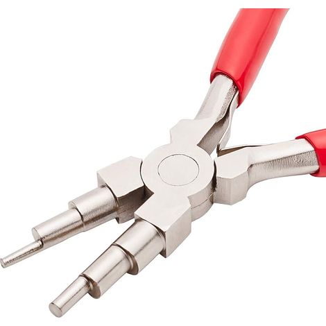 6-in-1 Zange Zur Herstellung Von Abstandshaltern, Drahtschleifen-biegezange Mit Rutschfestem Griff Für Schleifen Von 3 Mm Bis 9,5 Mm Und Sprungringe, Rot