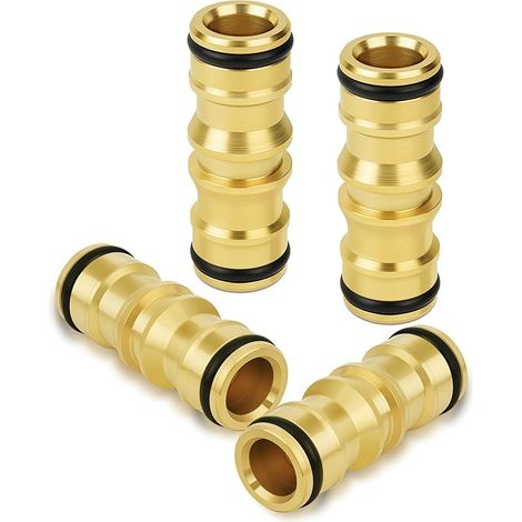 4 Stück Messing-schlauchverbinder, 1/2" Doppelnippel Kupplungsteil, Anschlüsse Für Gartenschläuche, Zum Verlängern Eines Schlauchs Und Für Das Gartenbewässerungssystem