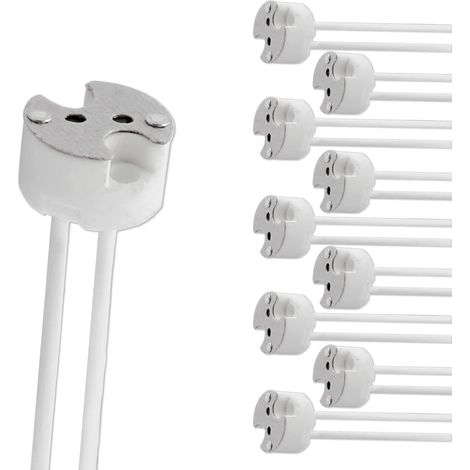 Satz Von 10 Gu5.3-fassungen Mit Silikonkabel, 12v-250v Max. 2a 100w, Keramiksockel, Mr16 Gu5.3-halterung Für Led- Und Halogenstrahler