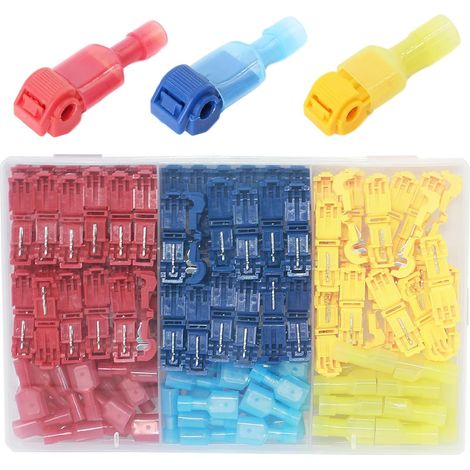 140 Stück T-verbinder, Schnelle Elektrische Aderendhülsen, Geeignet Für Kabelquerschnitte Von 0,5–4,0 Mm², T-steckverbinder, Ideal Für Die Verkabelung Von Einbauleuchten, Autos Und Motorrädern.