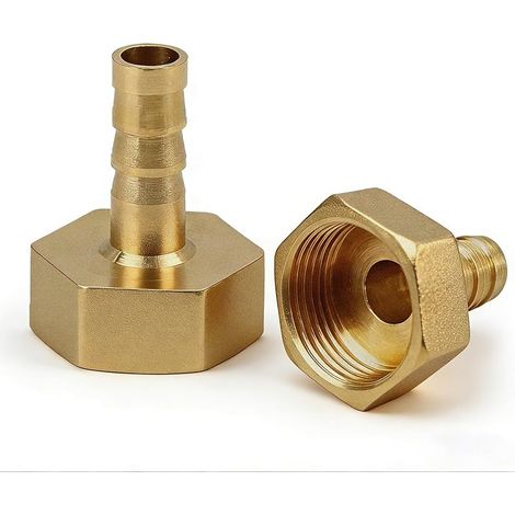 2 Stück Gewinde-brassfitting, 10mm X G3/4 Innengewinde Schlauchkupplung, Messing-schlauchverbinder Mit Sechskant Für Rohrverbindungen, Wasser, Luft, Gas, Ölleitungen, Garten