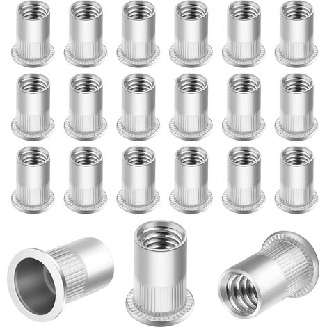 M6 & M8 Nieteinsätze Zum Einpressen, 80 Stück, Gewindeeinsätze Aus Edelstahl, Blindnietmuttern Mit Innengewinde Für Metall, Kunststoff Usw.