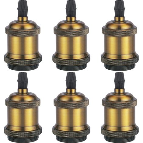 6 Stück E27 Vintage Lampenfassung, Robuster Keramikadapter, Glühbirnenfassung, Keramik-lampenhalter, Aluminium-glühbirnenfassung Für Deckenleuchten & Wandleuchten