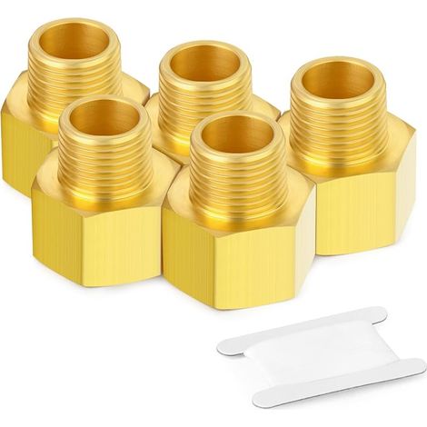 5 Stück Messing-schlauchverbinder, Reduzieradapter, 3/4 Zoll Außengewinde Auf 1/2 Zoll Innengewinde