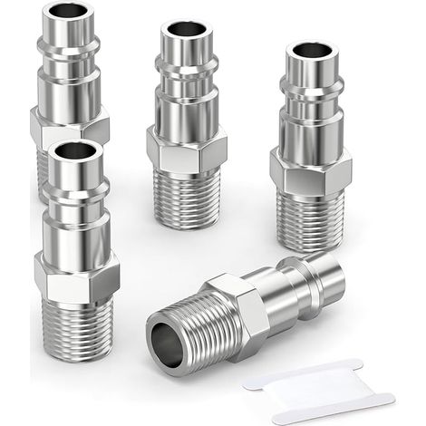5 Stück 1/4-zoll-druckluft-steckverbinder, 1/4" Bsp Außengewinde Euro-druckluft-kompressoranschlüsse, Schnellkupplung Für Druckluftschläuche, Druckluftstecker