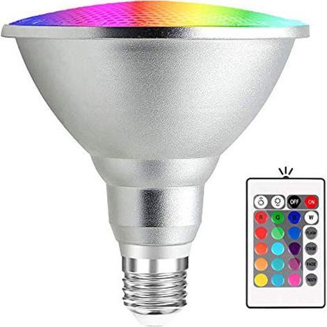 20 W Led-glühbirne Rgb E27 Par38 Wasserdicht Mit Ir-fernbedienung, 24 Tasten (rgb Und Kaltweiß) [energieeffizienzklasse A+]