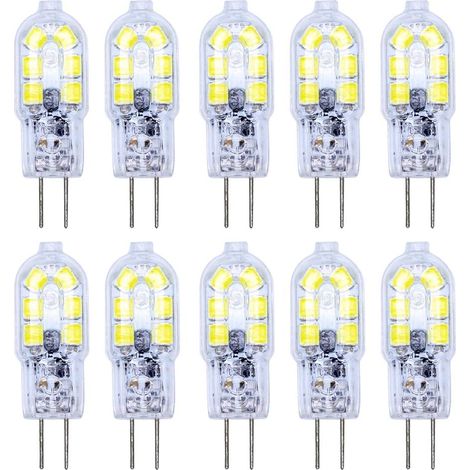 10er Pack G4 Led-glühbirne 2w Led-lampe 12 Smd 2835 Leds Kaltweiß Hohe Helligkeit 120lm Led-beleuchtung Ac/dc12v [energieeffizienzklasse A+]