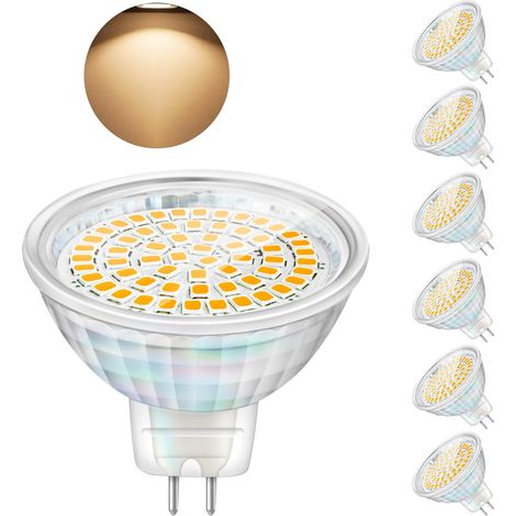 Led-gu5.3-lampen 5w 12v Mr16 Spot Ersetzt Halogenspot 460 Lumen Warmweiß 3000k Nicht Dimmbar 6er-pack