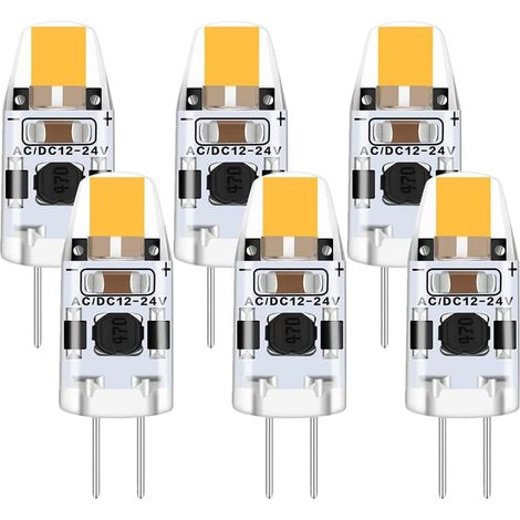 G4 Led Glühbirne 2w, 6 Stück 12v G4 Birne Warmweiß 3000k, Led G4 Lampe Entspricht 15w G4 Halogenlampe, Halogen Led Lampe 200lm, G4 Led Dimmbar 360° Abstrahlwinkel Flimmerfrei